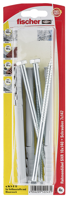 Thumbnail - FISCHER Rahmendübel mit Schrauben SXR 10x140 SSK (4 St.)