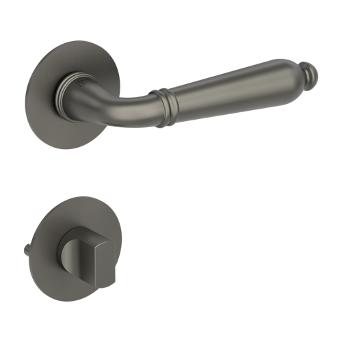 Griffwerk CAROLA PIATTA S -Kaschmirgrau Rosettengarnitur rund -Flachrosette -WC TS 37-45mm