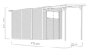 Bertilo Gartenhaus Pent Modern 4 Plus inkl. Anbaudach - 18 mm