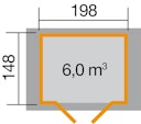Vorschaubild Weka 19 mm Gartenhaus 316 - Doppeltür