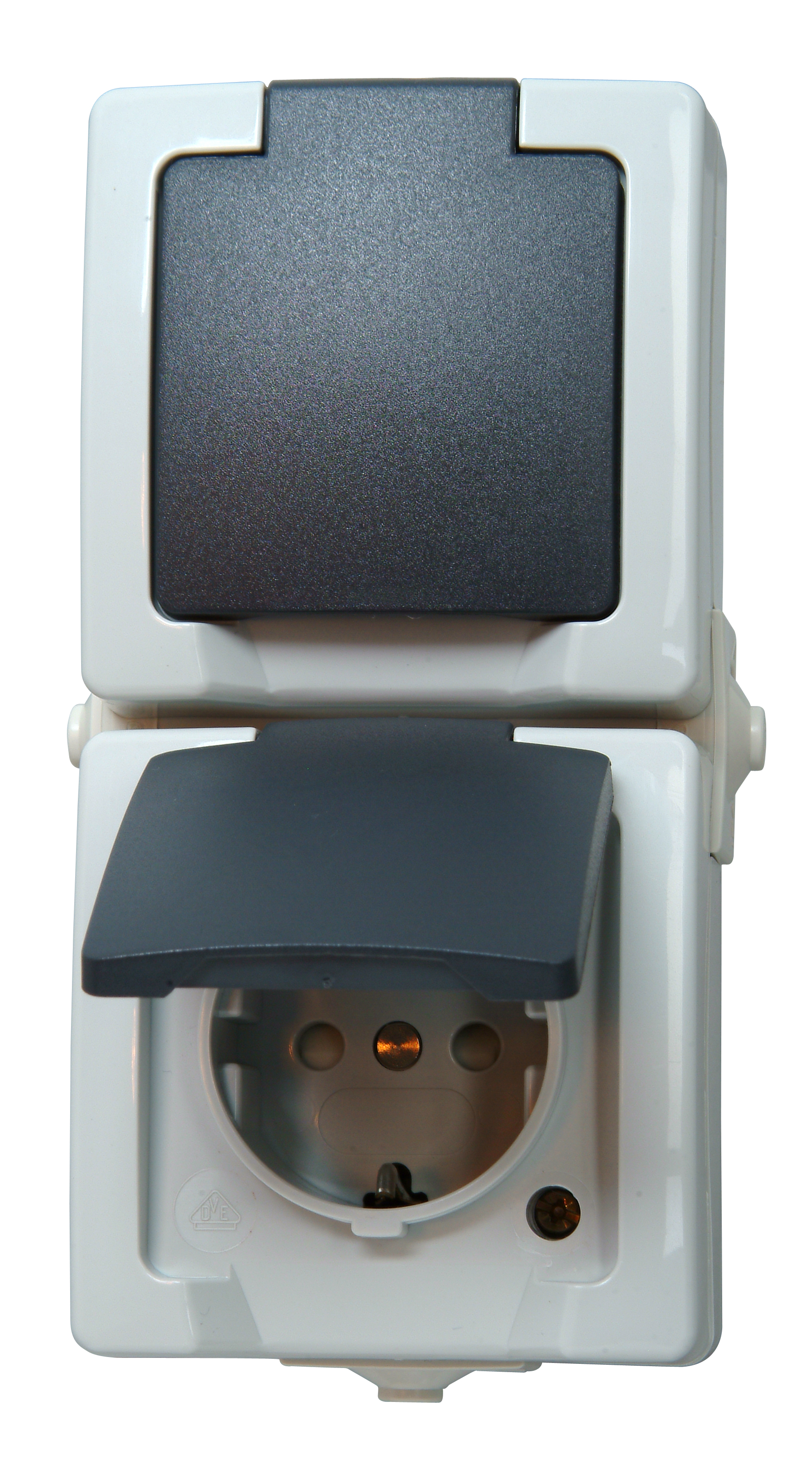 Kopp Schutzkontakt- Steckdose NAUTIC grau, 2-fach