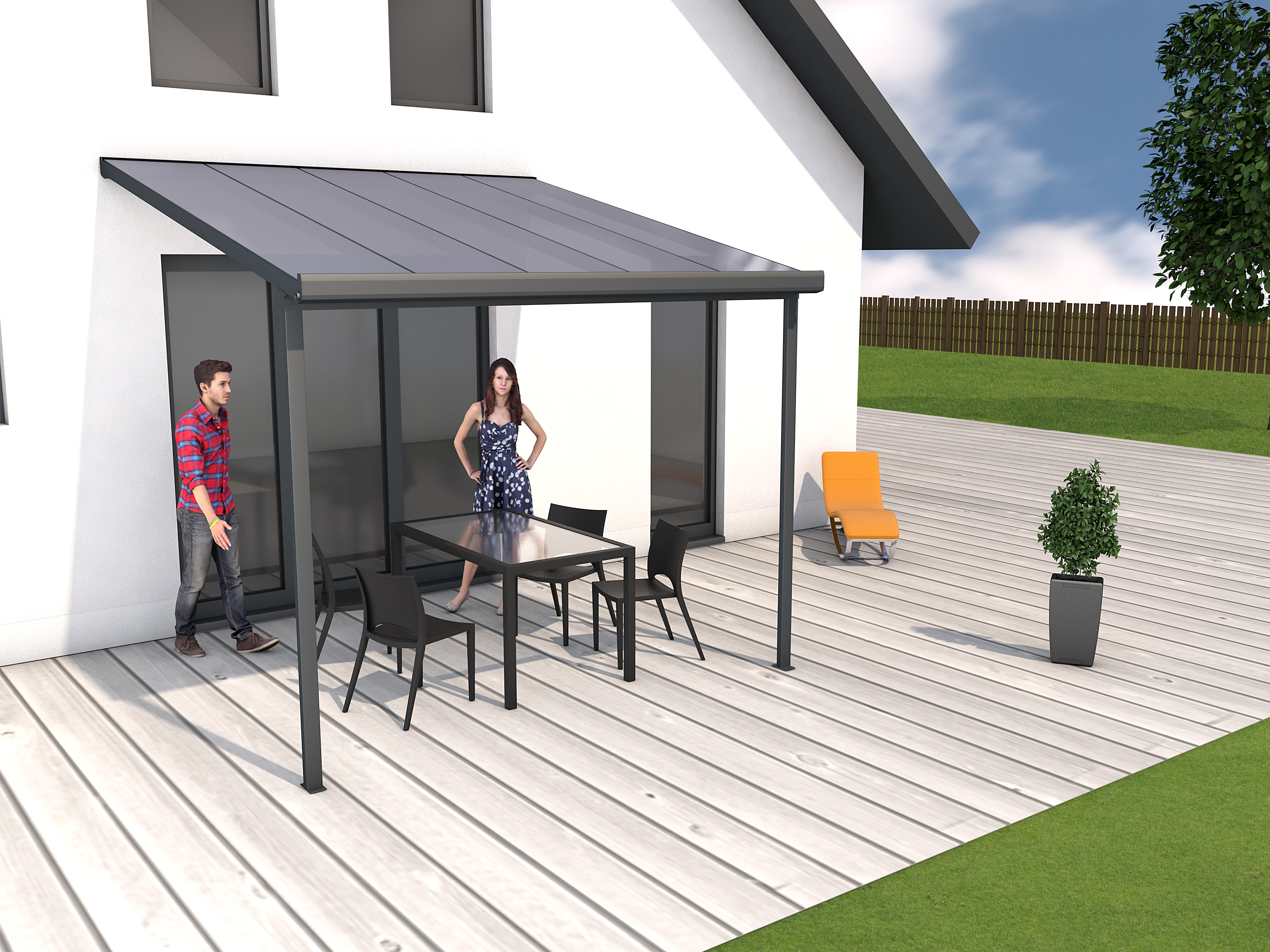 Thumbnail - Gutta Terrassendachsystem Typ A anthrazit