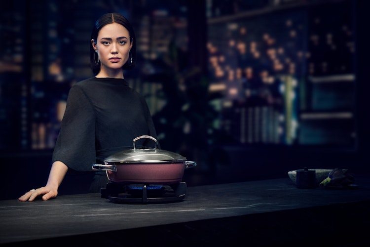 WMF Fusiontec Mineral Schmorpfanne mit Glasdeckel, 24 cm, Rose Quartz