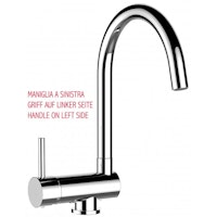 Wasserhahn Vorfenster Küchenarmatur, Umklappbar 6 CM, LINKER HEBEL, mit 360° schwenkbarem U-Auslauf, Verchromt