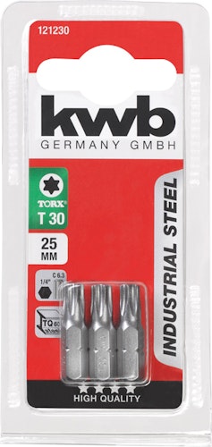kwb 3 Bits 25mm Torx 30 Indus. SB 121230