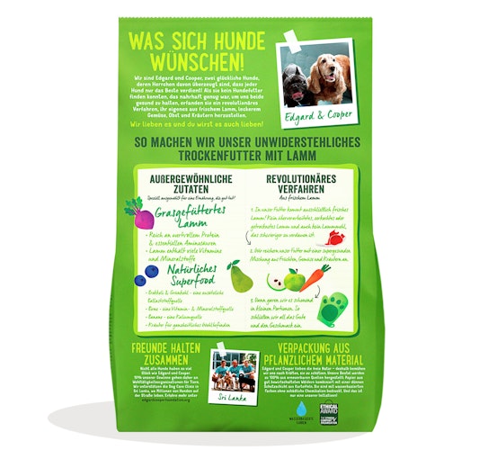 Edgard&Cooper Adult grasgefüttertes Lamm getreidefrei Hundetrockenfutter