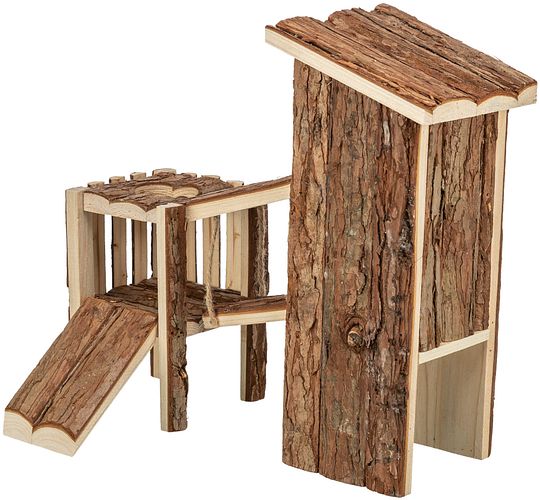 TRIXIE Spielplatz Tjorven, Mäuse/Hamster, Rindenholz, 32 × 19 × 29 cm