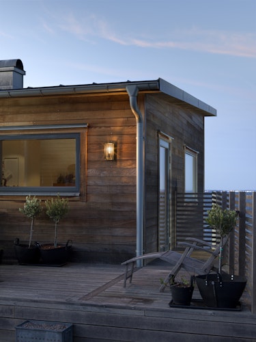 Konstsmide Wandleuchte Brindisi, schwarz, mit klarem Glas (7885-750)