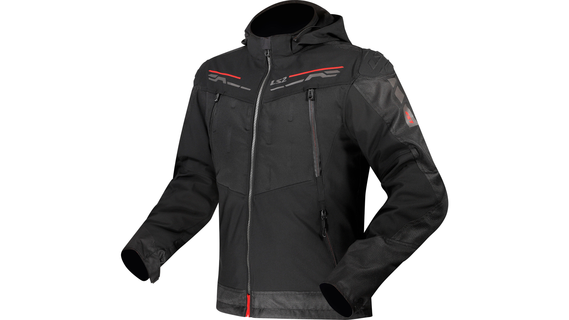 LS2 Zirconium Jacke Schwarz / Rot Herren Gr.l