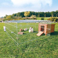 TRIXIE natura Freilaufgehege mit Abdeckung verzinkt 144x116x58cm