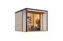 Vorschaubild Karibu Design Gartenhaus Saturn A/B mit Aluminium Schiebetüre & Blechpaket - 38 mm