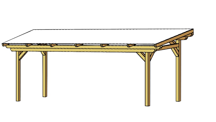 Skan Holz Sanremo aus Leimholz ohne Mittelpfosten Breite 648 cm freistehende Terrassenüberdachung