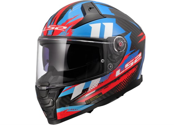 LS2 Integralhelm FF811 Vector II Carbon XXL Blau / Rot Tantic