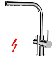 NIEDERDRUCK 3 Wege Wasserhahn Küchenarmatur, FL, mit 360° schwenkbarem L-Auslauf