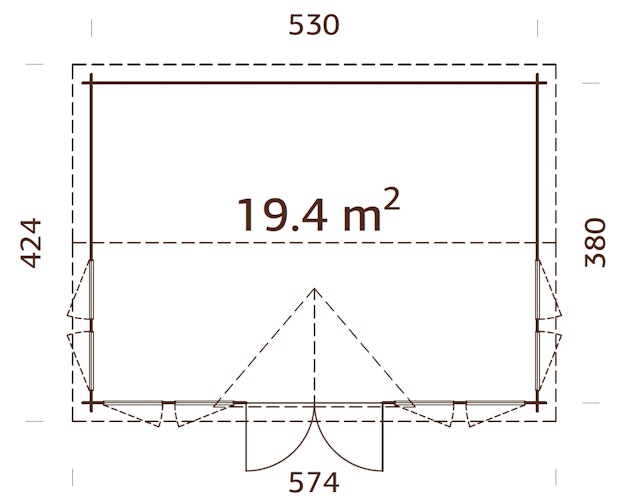 Palmako Gartenhaus Claudia 19,4 m² - 44 mm