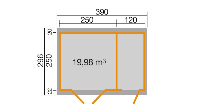 Weka Gartenhaus 254 - 28 mm