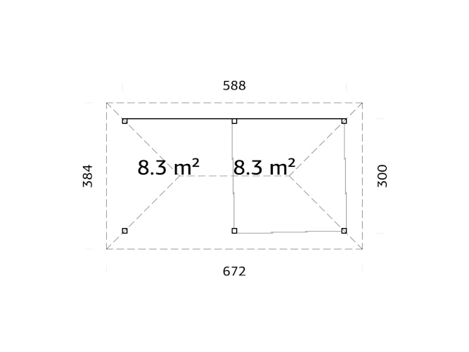 Palmako Pavillon Bianca 16,6 m² Set 206 Slide - 28 mm