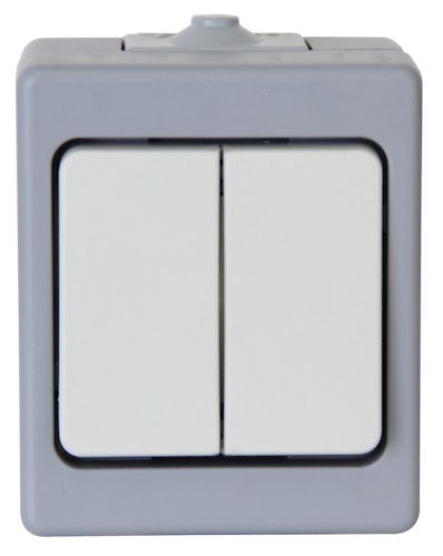 Kopp Serienschalter AP- Feuchtraum STANDARD grau