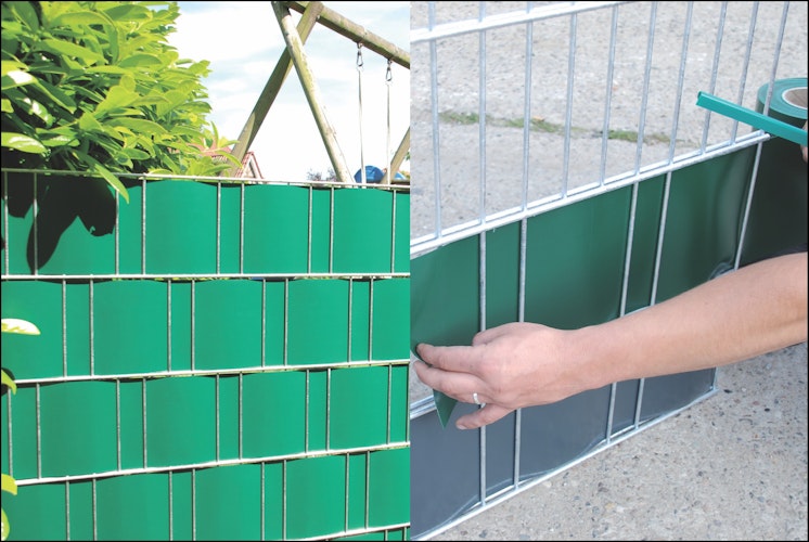 T&J BLICKDICHT Farbstreifen 35m Rolle inkl. Klemmschienen