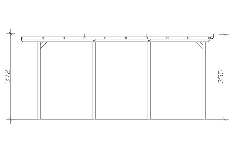 Skan Holz Emsland - Flachdach Caravan-Carport aus Leimholz Breite 402 cm