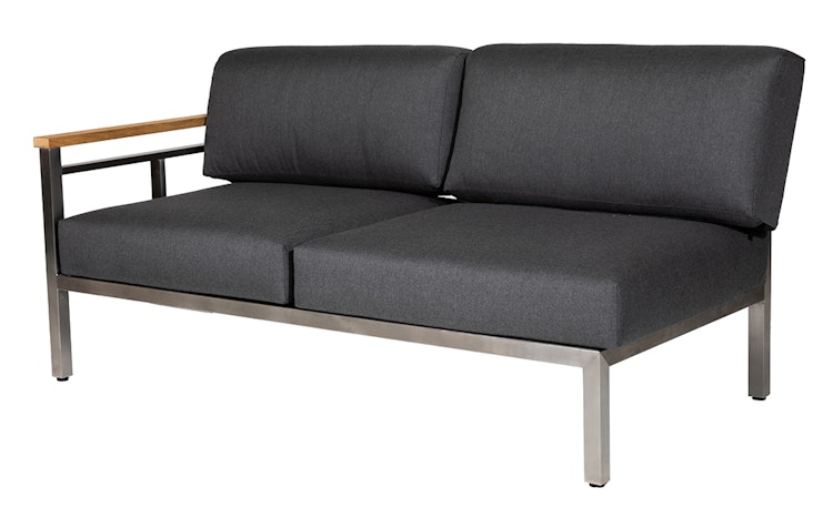Diamond Garden Lounge-Set GOMERA Sun & Rain, Edelstahl / Teak /Tuvatextil (100 % Polyacryl) Schwarz/Silber