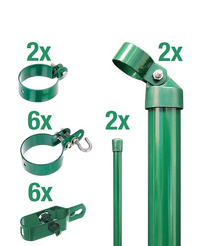 Alberts® Maschendraht Zaunanschluss-Set zweiseitig zum Einbetonieren für Pfosten  Ø 60 mm