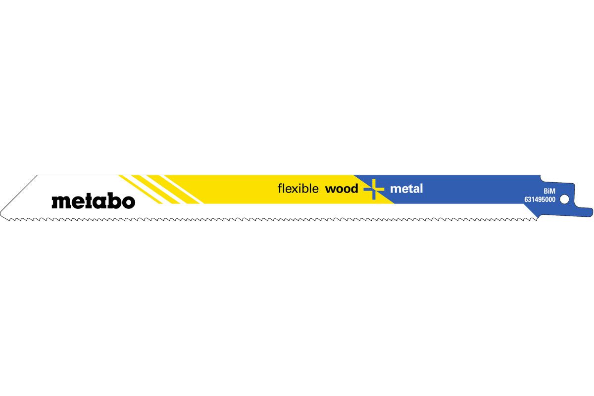 Metabo 5 Säbelsägeblätter "flexible wood + metal" 225 x 0,9 mmBiM1,8-2,6 mm/ 10-14 TPI
