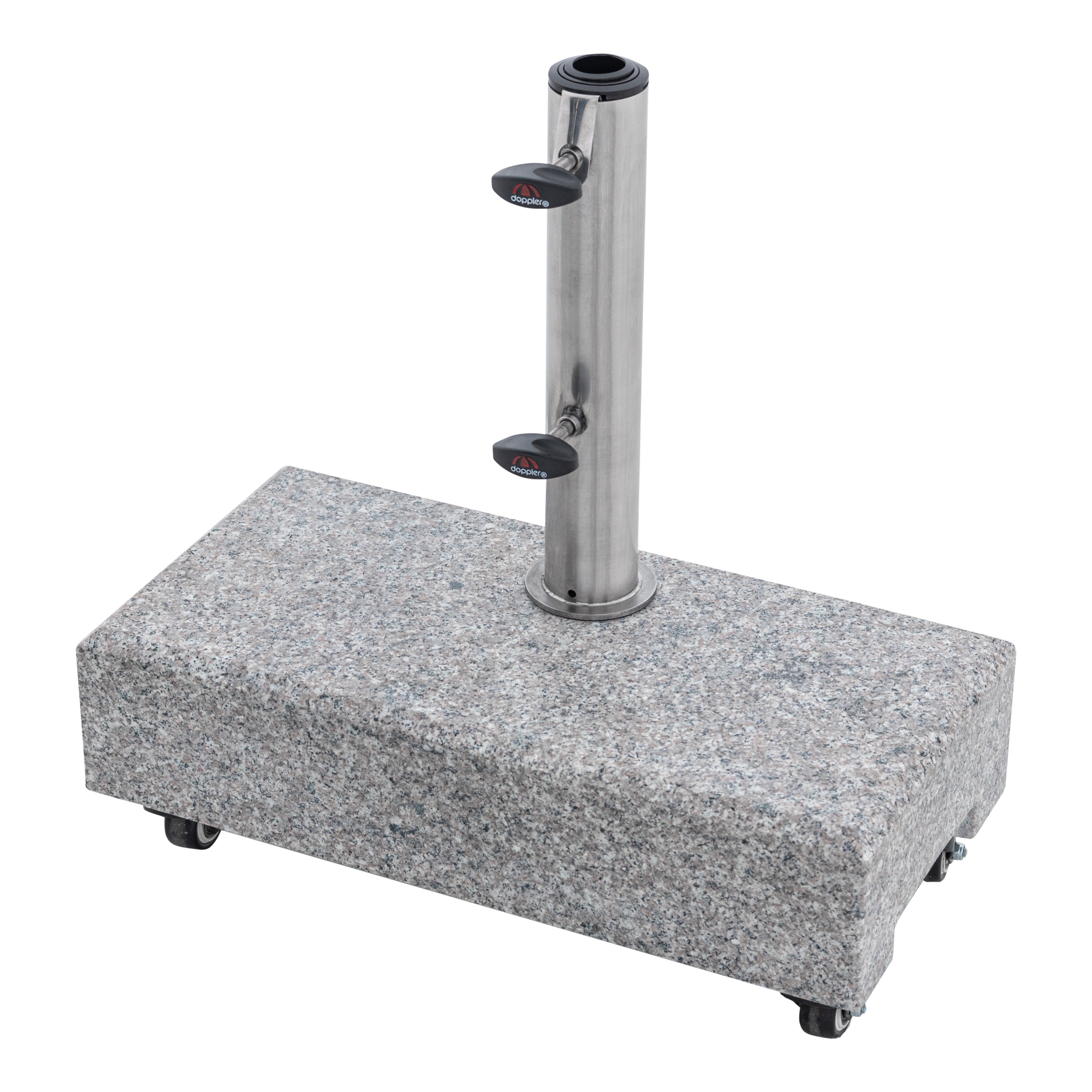 doppler Granitsockel ACTIVE Balkon mit Rollen, 25 kg, Hellgrau