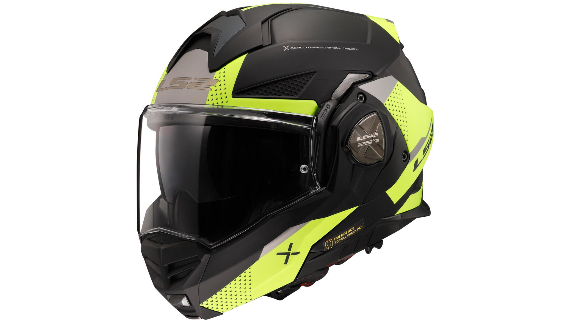 LS2 Klapphelm FF901 ADVANT X XXL Schwarz / Neongelb matt