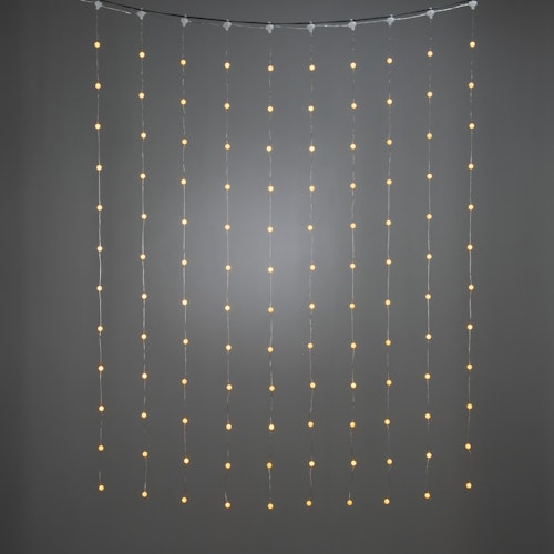 Konstsmide Weihnachtsbeleuchtung LED Lichtervorhang 120 bernsteinfarbene Schneebälle