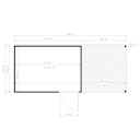 Vorschaubild Bertilo Element-Gartenhaus Cubus 3 Office inkl. Lounge-Anbau - 19 mm