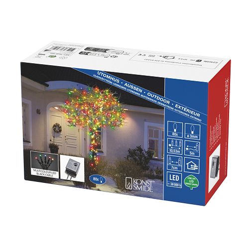 Konstsmide Weihnachtsbeleuchtung  Micro-LED 80er Bunt Multi-Funktion 24V