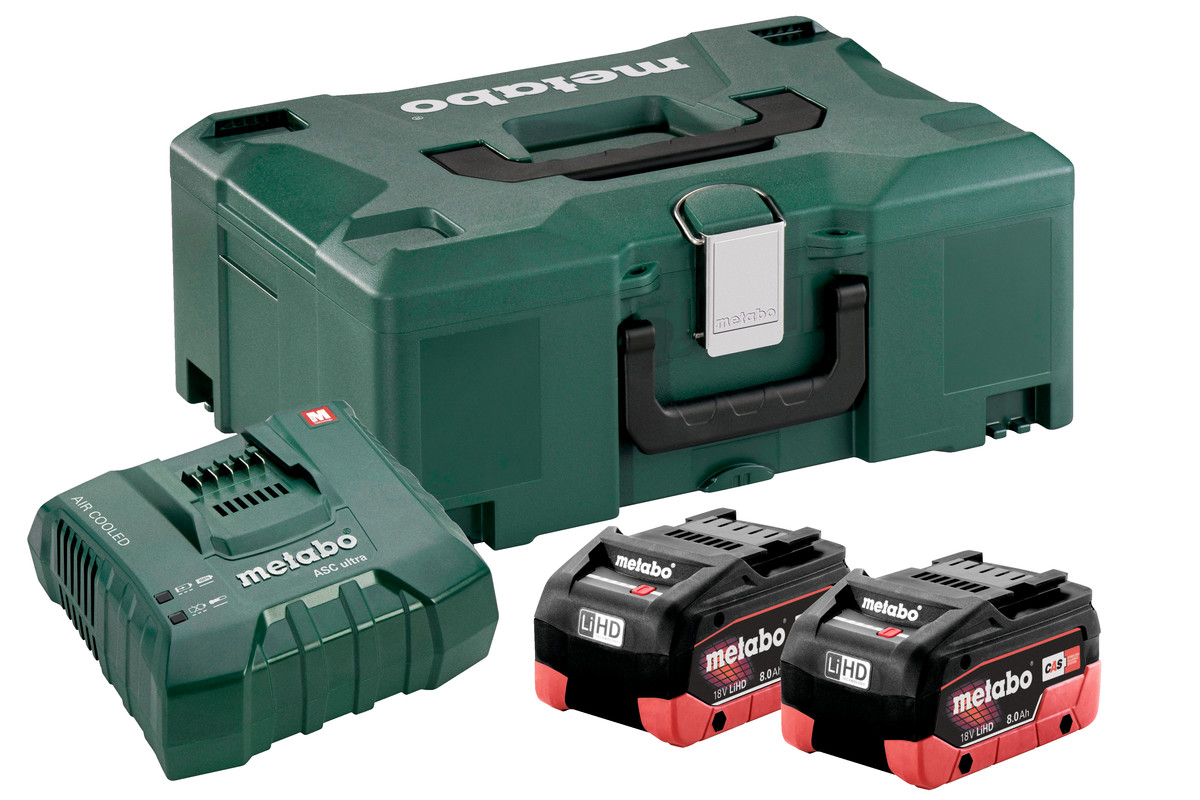 Metabo Basis Set 2 x LiHD 8.0 Ah + Metaloc