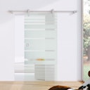 Vorschaubild GRIFFWERK offenes Schiebetürsystem R8 vor der Wand-Edelstahl Optik