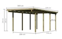 Karibu Carport Einzelcarport Eco 1/2 - kesseldruckimprägniert