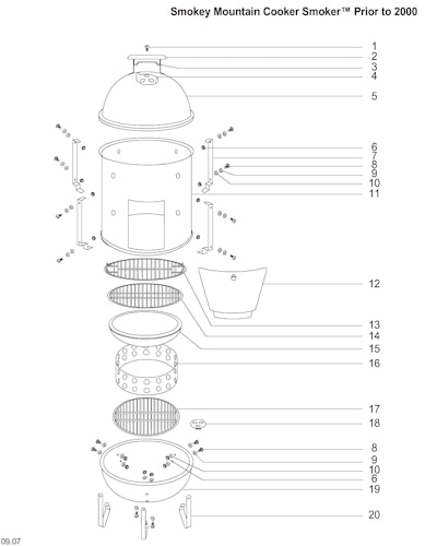 Weber Smokey Mountain Cooker (Prior to 2000 Model Year)
