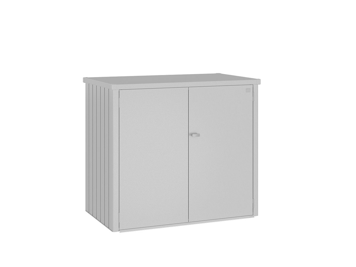 Biohort Doppel-Mülltonnenbox Alex Duo B 148 x T 88 x H 129 cm silber-metallic