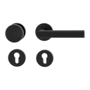 Vorschaubild Griffwerk Wechselgarnitur TRI 134 Schraubtechnik GK3 Rosetten rund Knopf R2 Graphitschwarz R