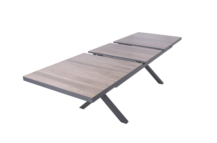 Garden Pleasure Ausziehtisch AMELIA 200/260 x 100 cm, Aluminium Anthrazit / Keramik Eiche-Optik