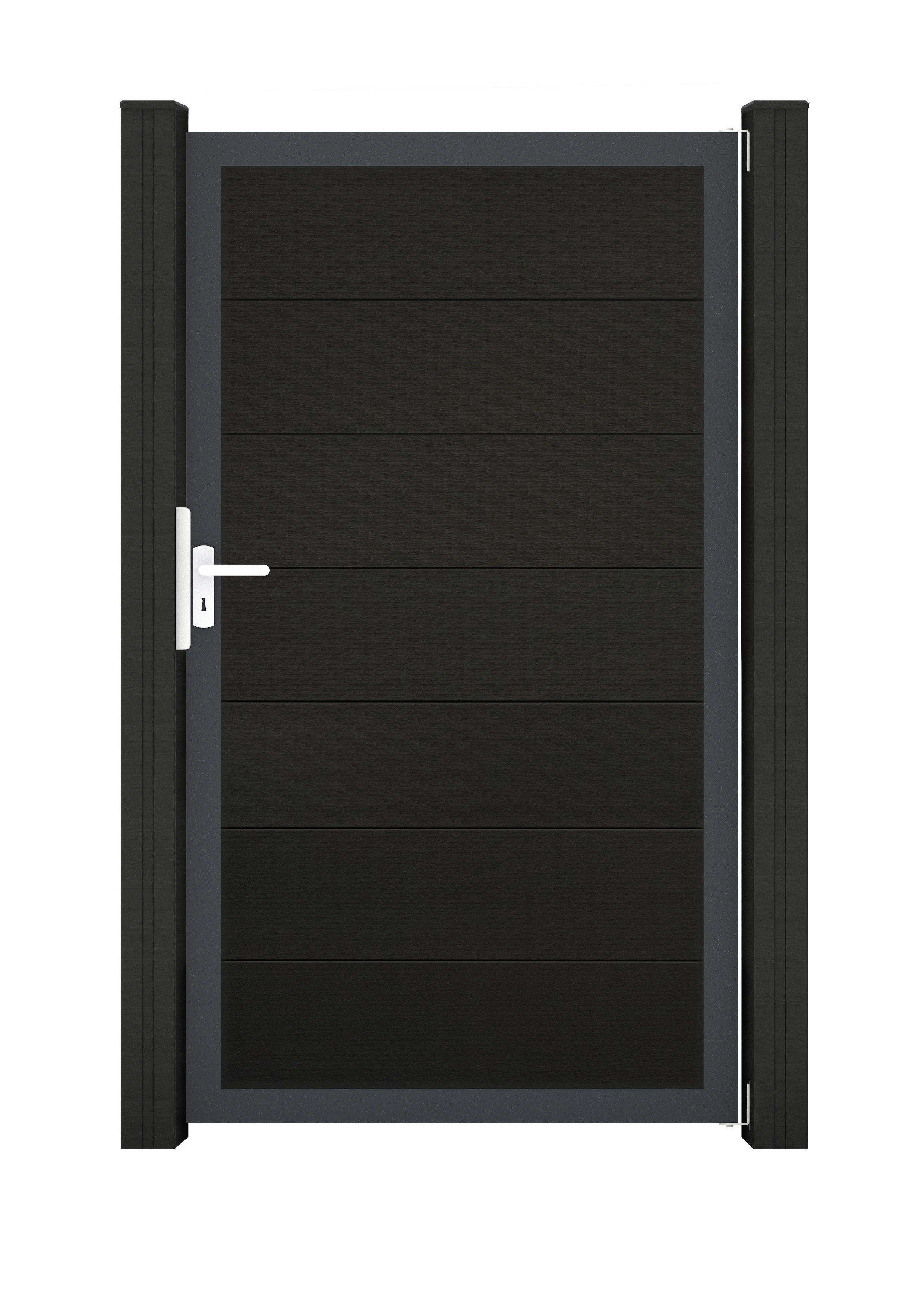 GroJa Solid Grande Tor 1-flügelig Sondermaß mit Anthrazitrahmen Schwarz co-extrudiert