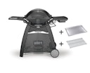 Weber Gasgrill Q 3200 mit Rollwagen - Black inklusive Hitzeschild und Bratenrost