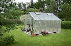 Juliana Gewächshaus Gärtner - 16,2 m² (Gr. 1)-Alu/Schwarz-10 mm Stegdoppelplatten