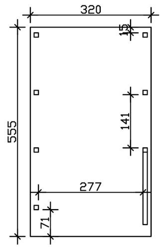 Skan Holz Carport Friesland 320x555 cm inkl. 2 Einfahrtsbögen Set F