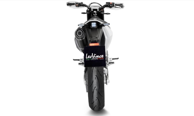 LeoVince SLIP-ON Edelstahl SBK NERO für HUSQVARNA 701 SUPERMOTO / ENDURO / ENDURO LR mit Katalysator
