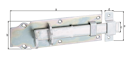Vorschaubild Alberts® Schlossriegel, m. flachem Griff, gerade, m. Schlaufe, galvanisch verzinkt dickschichtpassiviert, Platte LxB200x64mm 116798