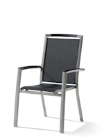 B-Ware Sieger Stapelsessel TRENTO, Aluminium Graphit / Textilux Grau