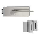 Vorschaubild Griffwerk PURISTO S -Edelstahl matt Ganzglastürbeschlagset -3-teiliger Bandsatz -mit Griff DESM LEAF LIGHT -SG -UV