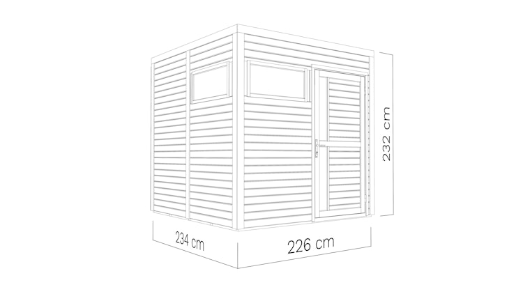 Bertilo Gartenhaus Cubus 2 - 19 mm
