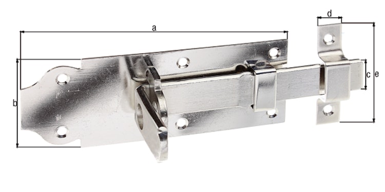 Alberts® Schlossriegel Flachgriff 140 x 52 mm Edelstahl