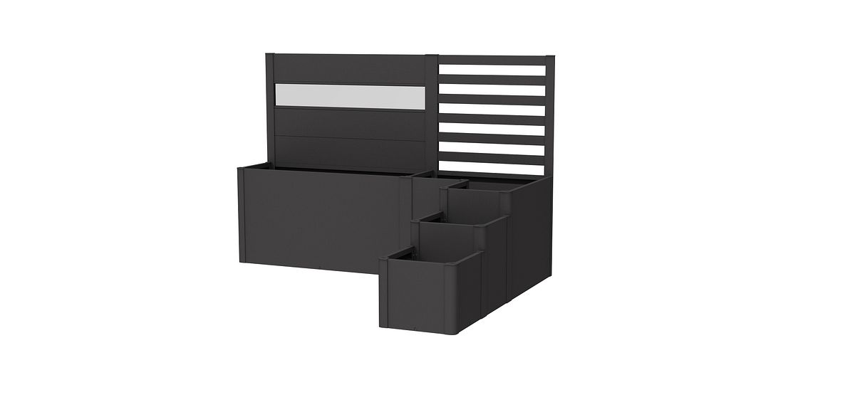 Biohort Pflanzkasten-System DaVinci Version 2 - Terrassenabgrenzung mit Sichtschutz B x T x H 250 x 201 x 168 cm dunkelgrau-metallic